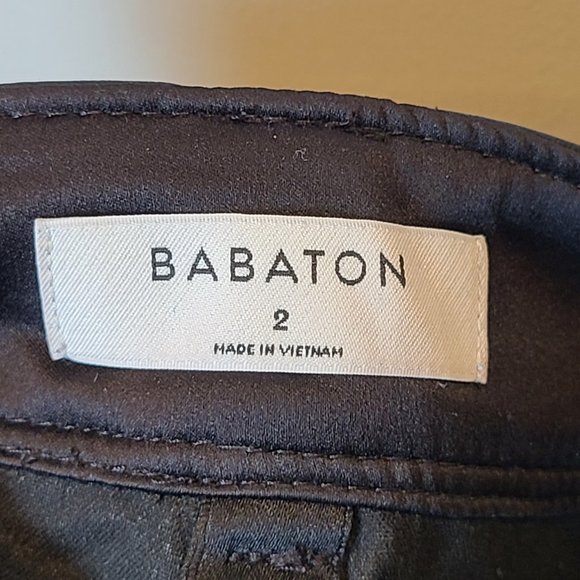 Aritzia Babaton Command Cropped Pant Vegan Leather Mid Rise Womens 2 Trouser - Picture 6 of 9